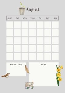 August Homesteading Planner preview