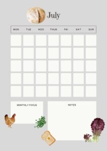 July Homesteading Planner preview